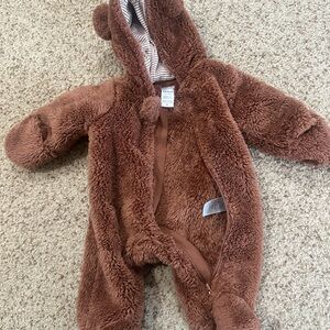 Carters Cozy Brown Fleece Kids One Piece